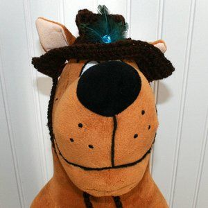 HAND CRAFTED Cowboy Dog Crochet Hat Brown Costume Pet Supply Photo Prop